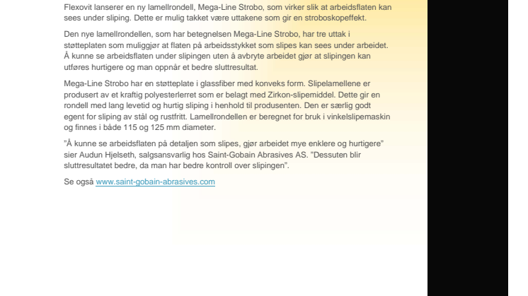 Ny lamellrondell gir synlig slipeflate
