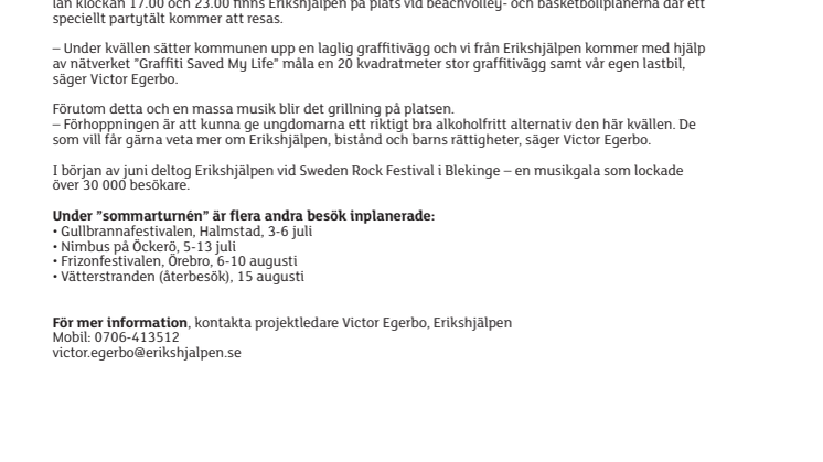 Häng med Erikshjälpen på Vätterstranden