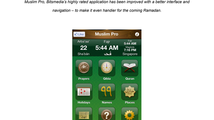 MUSLIM PRO 5.0 LAUNCHED WITH ENHANCED NAVIGATION
