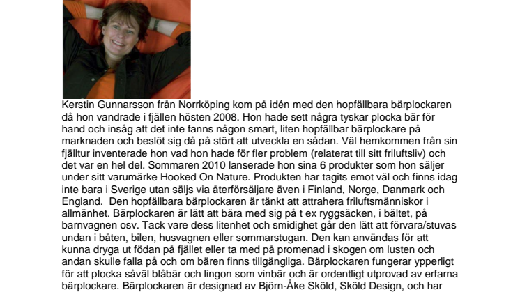 Hopvikbar bärplockare från Hooked on Nature nominerad till Årets Smarta Sak 2011.