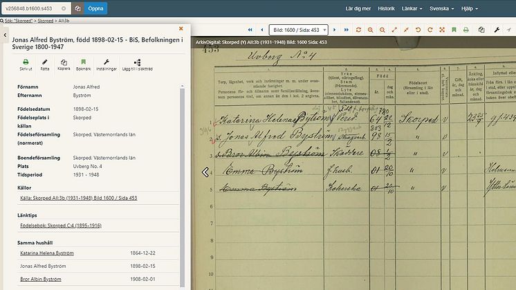 Nya sökbara uppgifter från Västerbotten och Västernorrland
