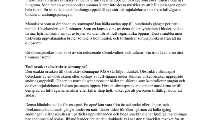 Vad är obstruktiv sömnapné?