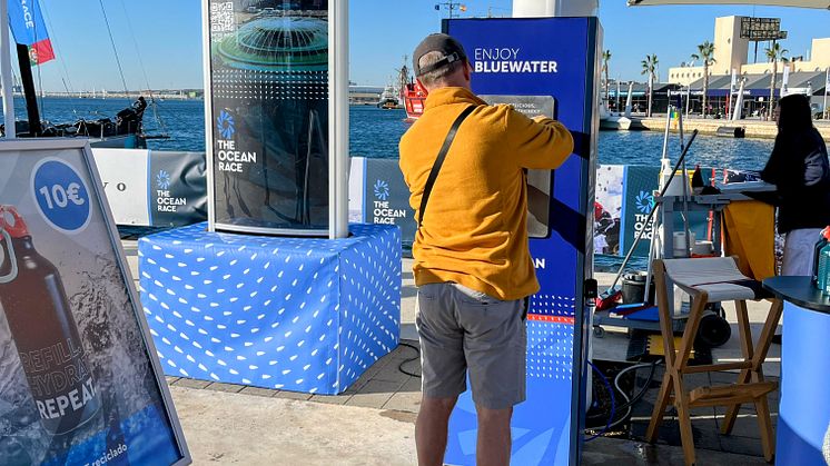 A Bluewater Hydration Station serves purified water where toxic contaminants found increasingly in tap water such as PFAS and microplastics are removed (Credit: Josh Talbot)