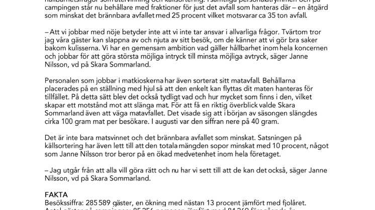 Skara Sommarland tar krafttag mot matsvinn