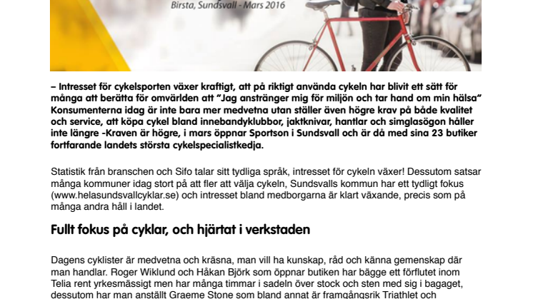 Sportson växlar upp igen och slår upp portarna i Sundsvall i mars.