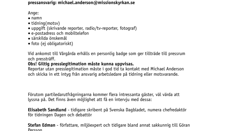 Hög tid planera in partiledarutfrågningarna!