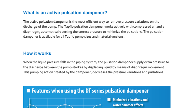 New pulsation dampener from Tapflo