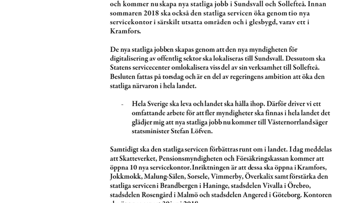 Statligt servicekontor till Brandbergen