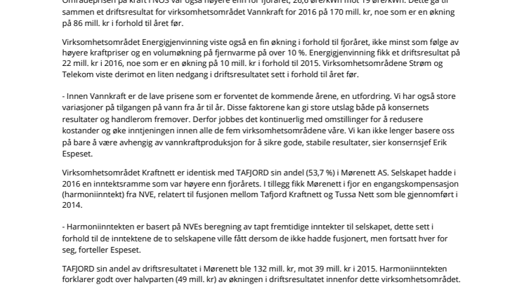 Godt resultat for 2016
