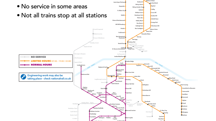 GTR service map for 29 July