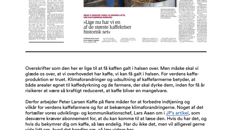 Hvorfor er kaffen truet?