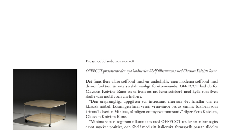 Shelf – ny bordsserie med hylla av OFFECCT och Claesson Koivisto Rune