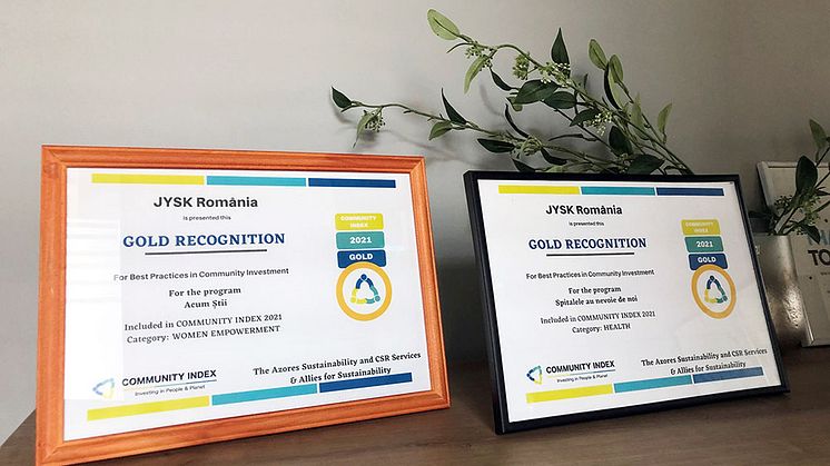 JYSK obține două distincții GOLD în Community Index 2021