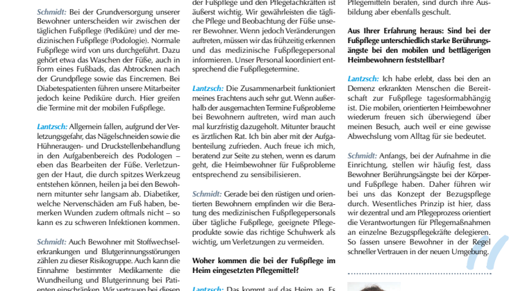 Gemeinsam stark: Fußpflege im Heim bei Patienten mit Pflegeanspruch