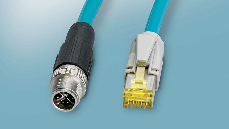 M12-Cat6A-kontakter för Industriell-Ethernet upp till 10 Gbit/s