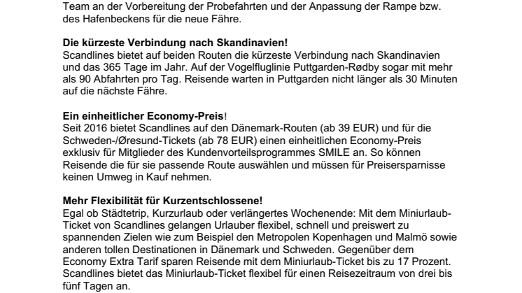10 gute Nachrichten von Scandlines zur ITB