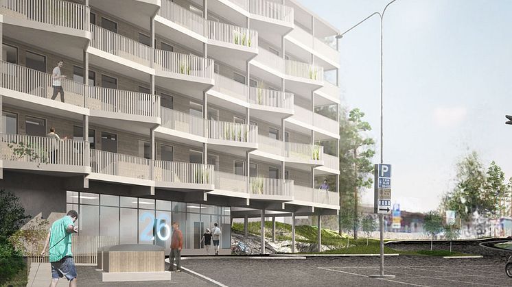 Projekt med 84 ungdomsbostäder i Hökarängen (Wästbygg/Heba)