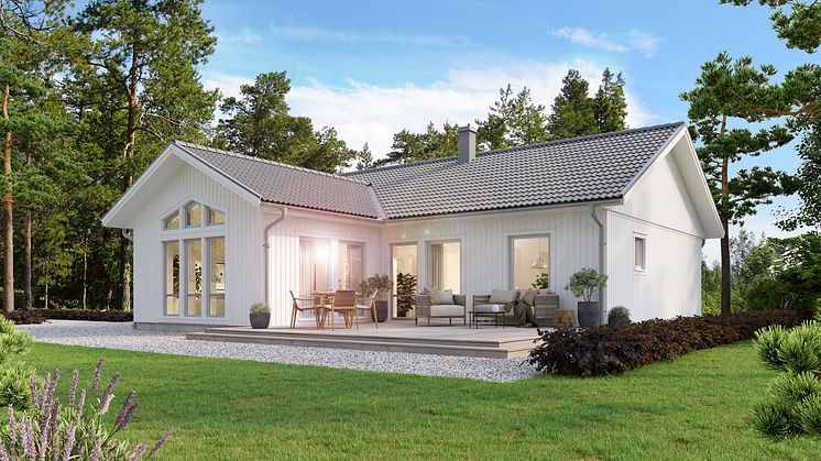 LB Optimal 108 i vinkel, ett litet hus med stora möjligheter.