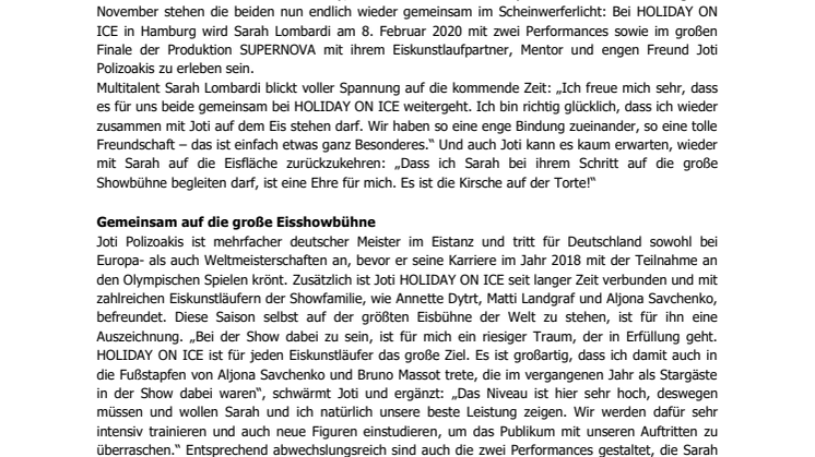 Joti Polizoakis ist Sarah Lombardis Eislaufpartner bei HOLIDAY ON ICE