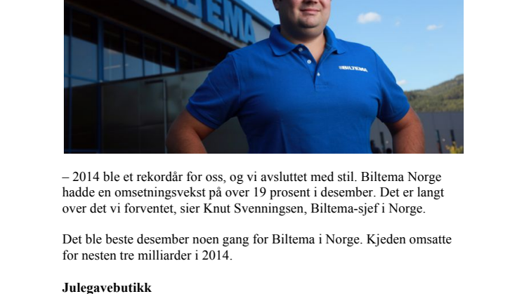Biltema-rekord i 2014