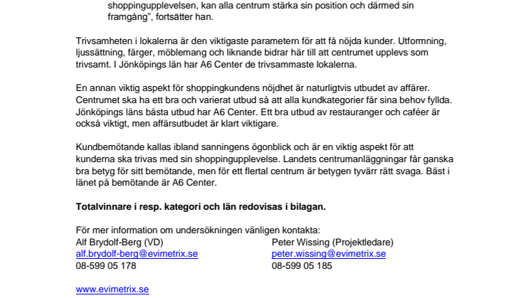 Vad tycker shoppingkunderna i Jönköpings län