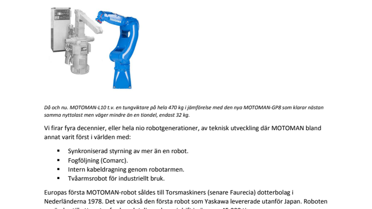 MOTOMAN fyller 40!