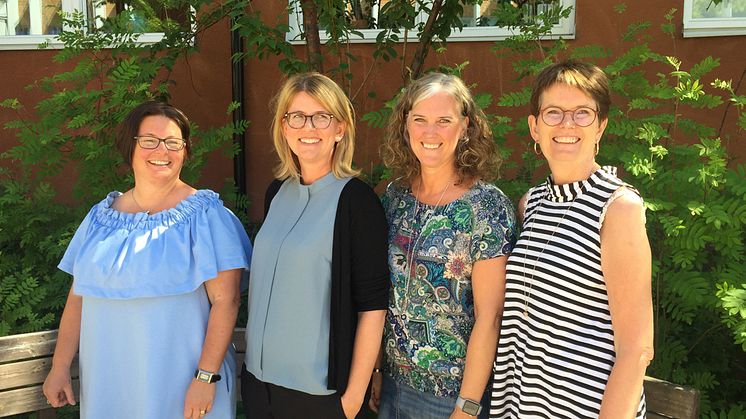 Charlotta Melander, Sara Viklund, Ulrika Bergmark och Ann-Charlotte Dahlbäck är stolta över sina forskningsresultat.