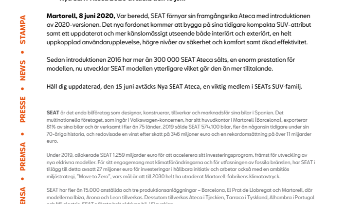 Nya SEAT Ateca blåser nytt liv i SUV-segmentet