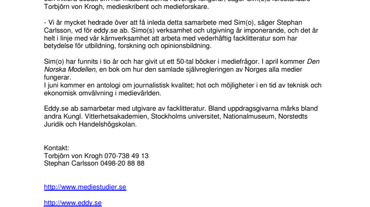Sim(o) inleder samarbete med eddy.se ab