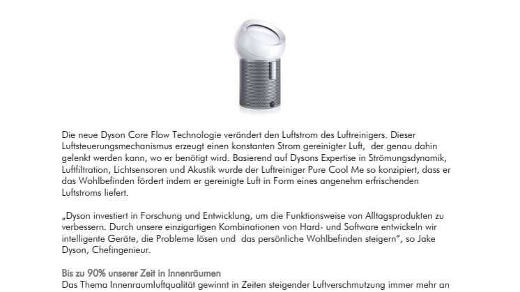 Neuer Luftreiniger für den persönlichen Gebrauch: Dyson präsentiert den Luftreiniger Dyson Pure Cool Me