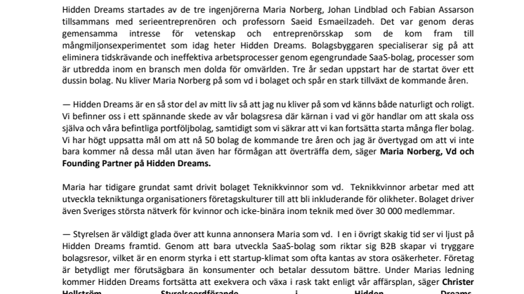 PM_Hidden Dreams_Hon blir vd för Hidden Dreams_220811.pdf