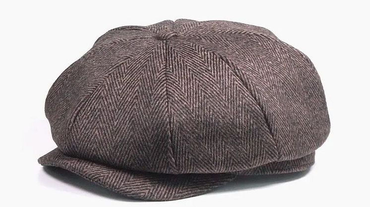 Glinder brun  fiskben flat cap.jpg
