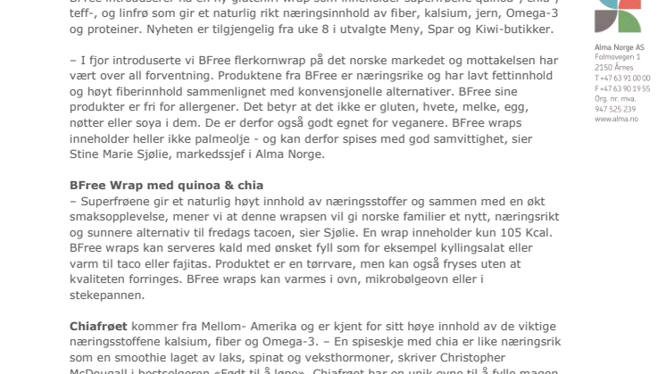 Nå kommer super-wrapsen. Glutenfri wrap med quinoa og chiafrø