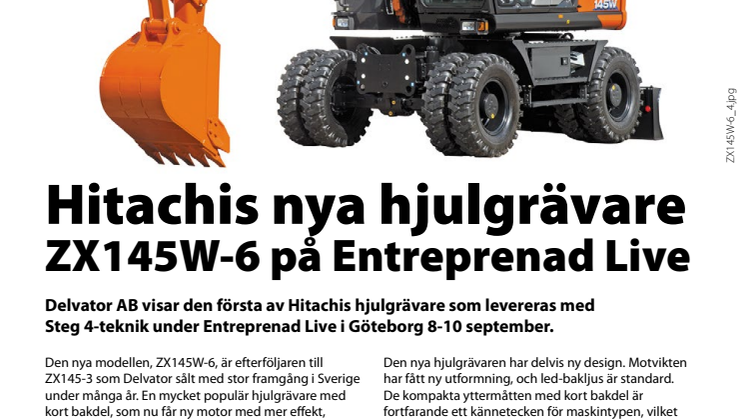 Nya Hitachin visas av Delvator på Entreprenad Live