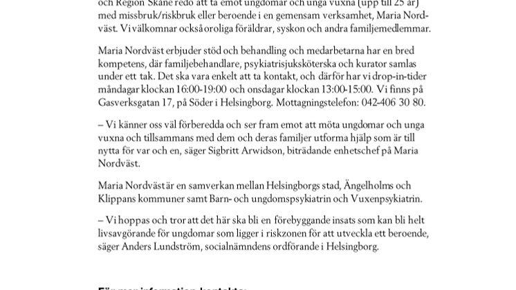 Ny mottagning för unga med riskbruk/missbruk