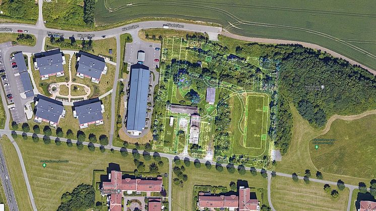 Levla LKF, skiss över flygbild från Google Maps
