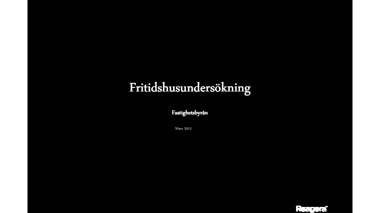 Fritidshusundersökning Maj 2014