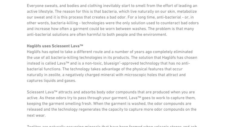LAVA™ – A SUSTAINABLE SOLUTION TO FIGHT BAD ODORS