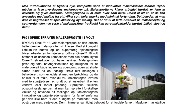RYOBI gør malearbejdet til en leg!