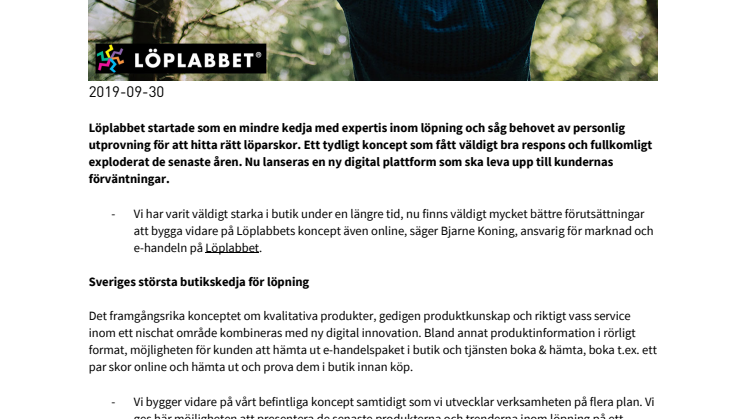 Löplabbet möter kundernas krav med nya digitala förutsättningar