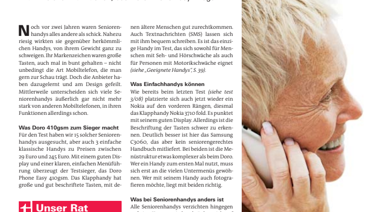 Best in Germany: Doro PhoneEasy 410gsm best phone for elderly