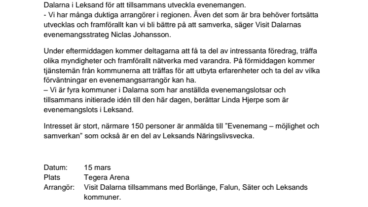 Framgångsrika evenemang stärker Dalarna 
