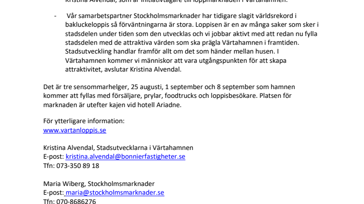 Fulltecknad bakluckeloppis i Värtahamnen!