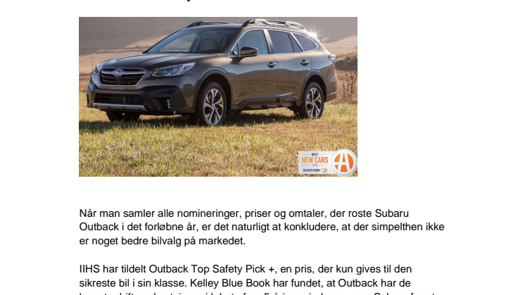 Subaru Outback bedste bilkøb