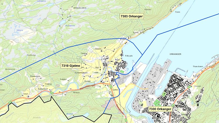 7300  Orkanger  - postnummerinndeling