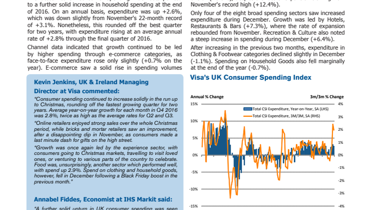 December rounds up strongest quarter for consumer spend since 2014