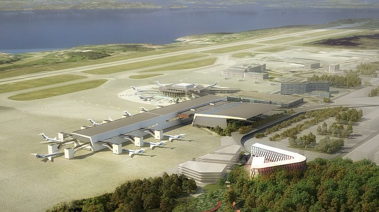 Avinor Bergen Lufthavn, Flesland, med nye Comfort Hotel.