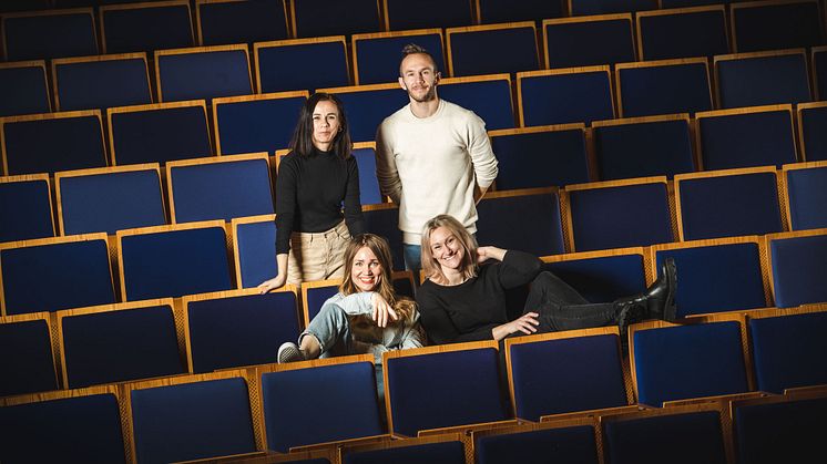 Go Business team bakre raden från vänster: Jonna Valikainen, Andreas Eklund och främre raden från vänster Camilla Neideman och Elin Emanuelsson. 