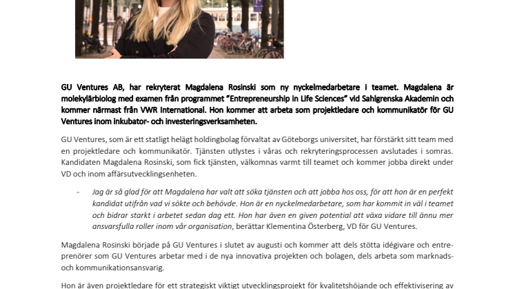 Vi välkomnar vår nya medarbetare, Magdalena!