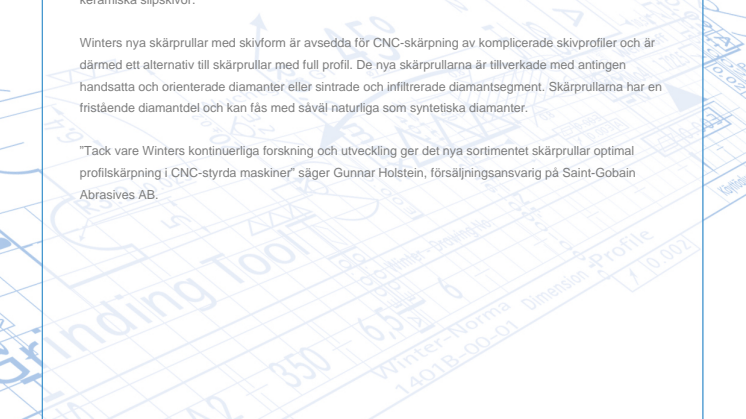 Nya skärprullar för CNC-skärpning